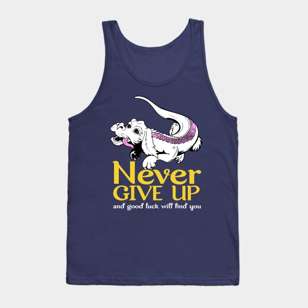 Falkor the Luck Dragon Never Give Up Tank Top by Meta Cortex